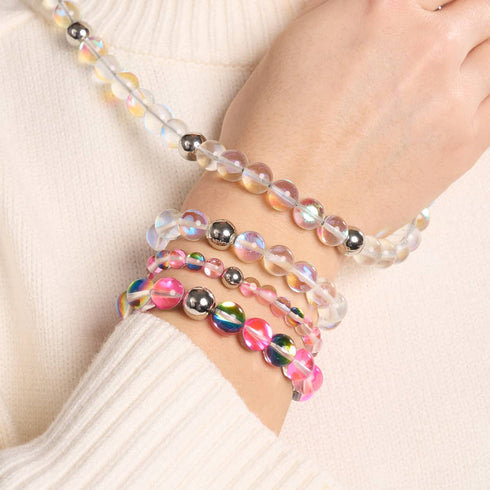 Regenbogen-Supernova | Silber | Galaxy-Glas-Statement-Armband